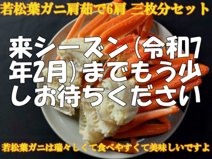 20082.若松葉ガニ茹で6肩(3枚分)セット　7,800円