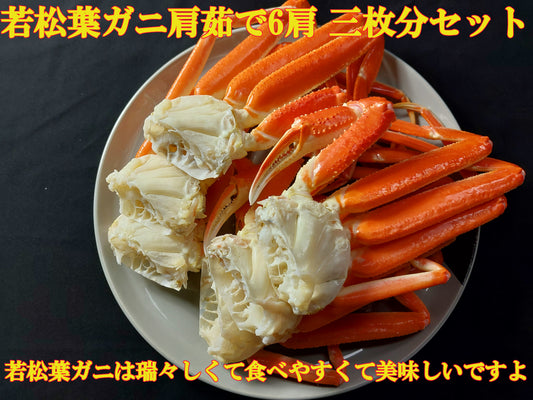 20082.若松葉ガニ茹で6肩(3枚分)セット　7,800円